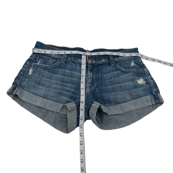 7 For All Mankind Distressed Cuffed Hem Jean Shorts Size 28 Women’s - Picture 5 of 8